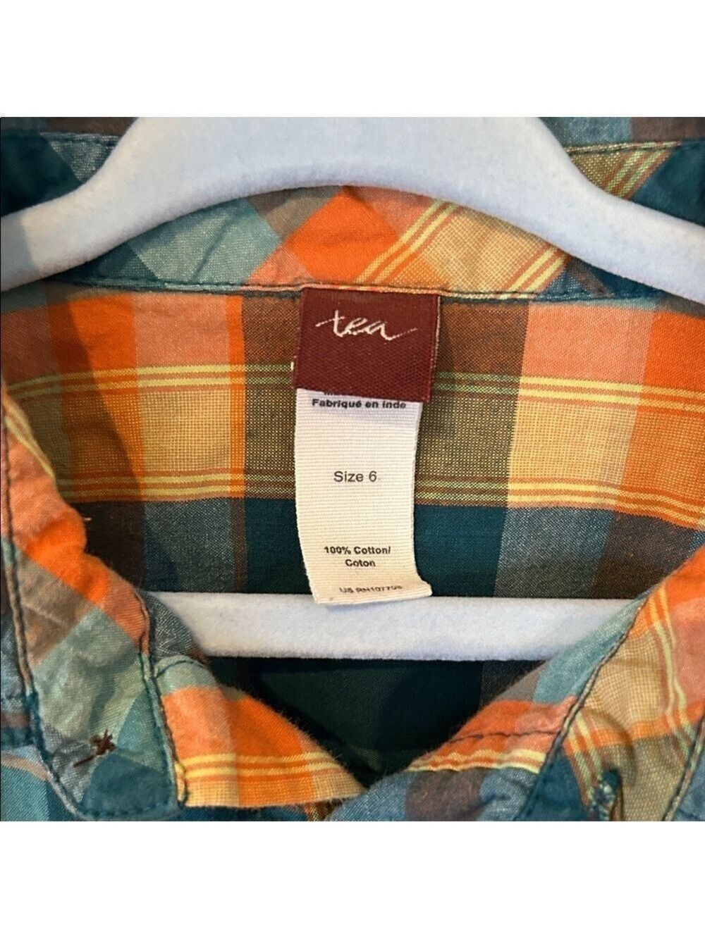Tea Collection Plaid Multicolor Shirt - Picture 2 of 2